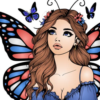 butterfly fairy realistic girl