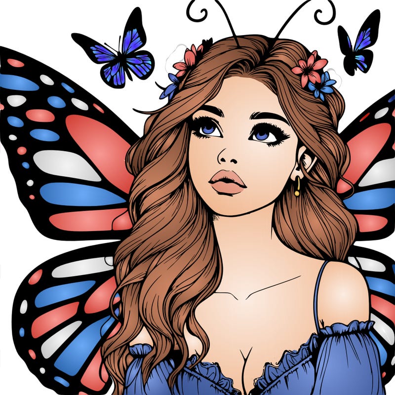 butterfly fairy realistic girl