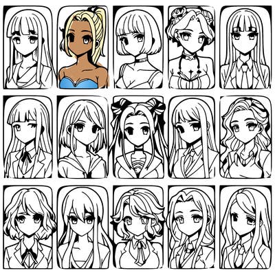 girls that look diffrent anime