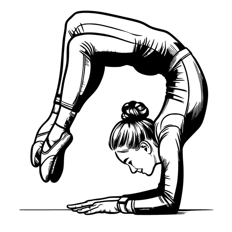 realistic girl doing gymnastics