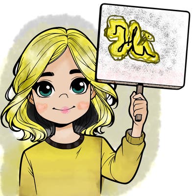 realistic girl holding up a sign