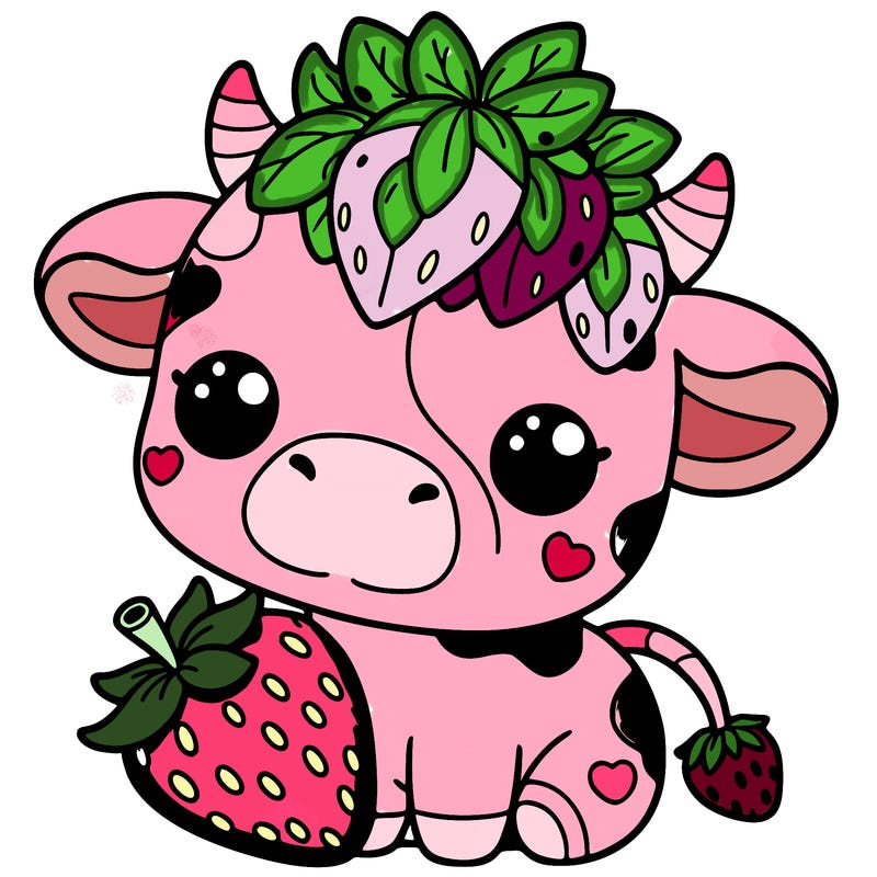 cute strawberry cow