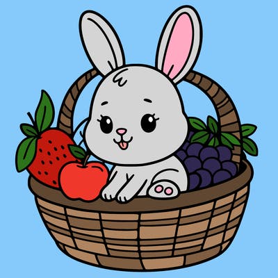 bunny in a fruit basket