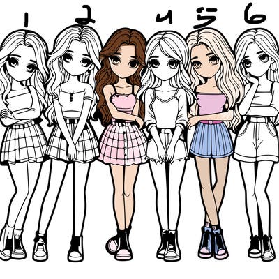 a group of girls realistic