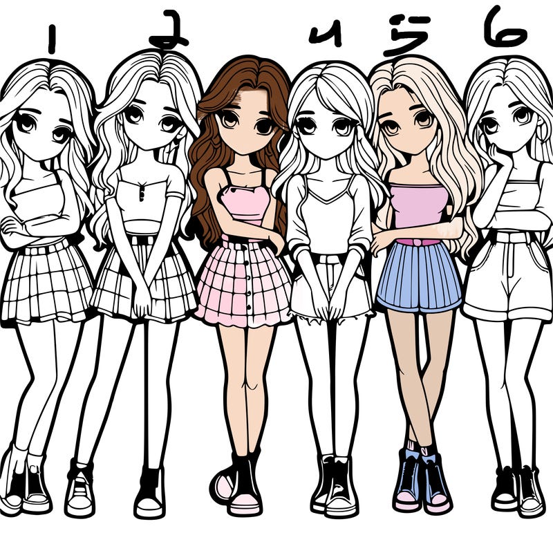 a group of girls realistic