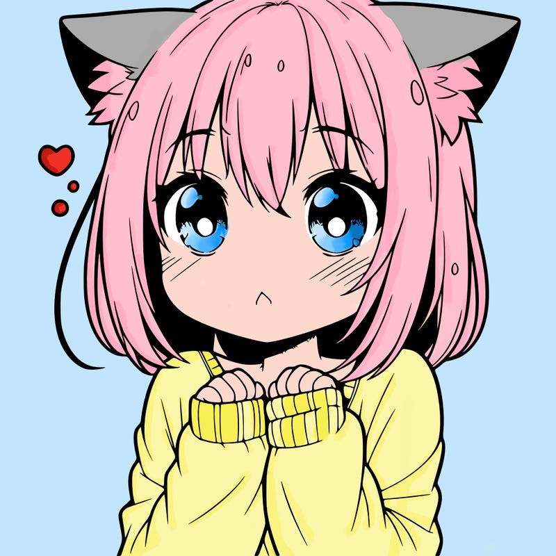 shy anime catgirl