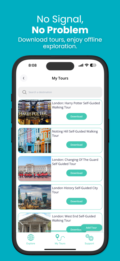 Trippy Tour Guide - A list of downloadable London self-guided tours for offline use in the Trippy Tour Guide app.