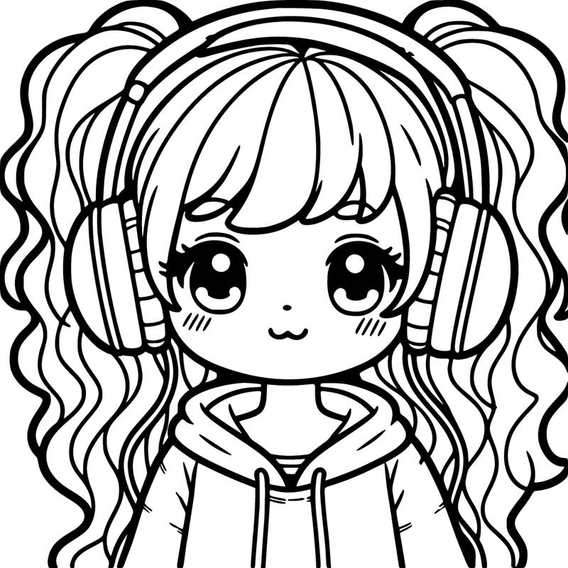 girl with headphones