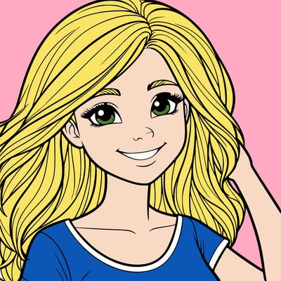 realistic girl with a smile