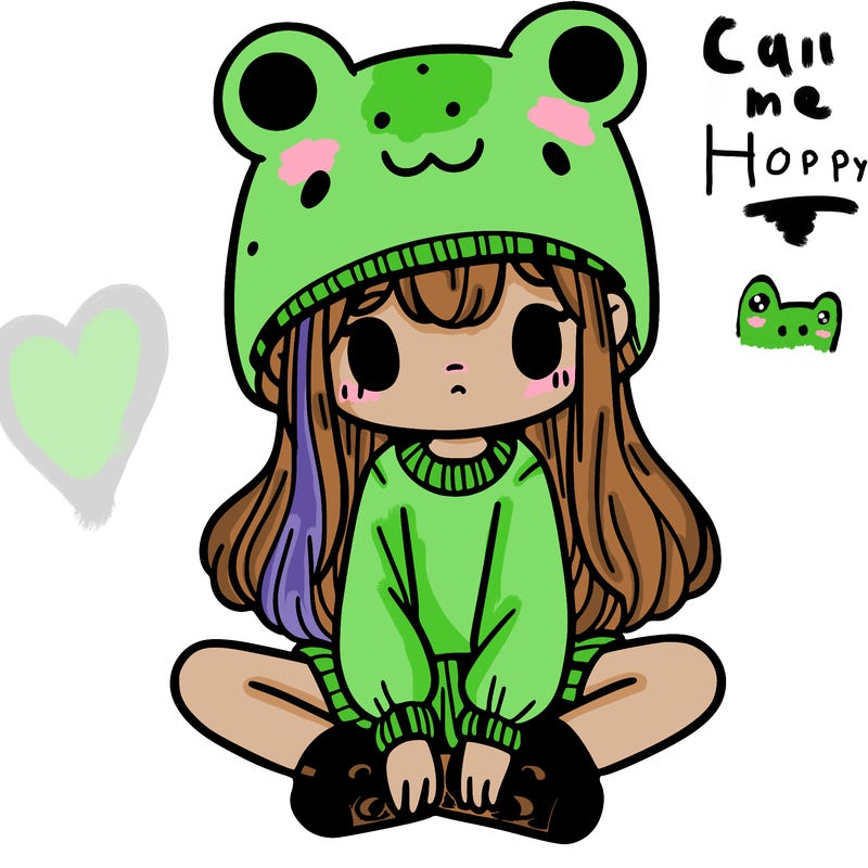 a girl wearing a frog hat and some frog socks