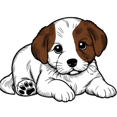 a cute realistic puppy