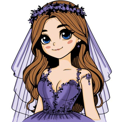 realistic girl in a wedding dress