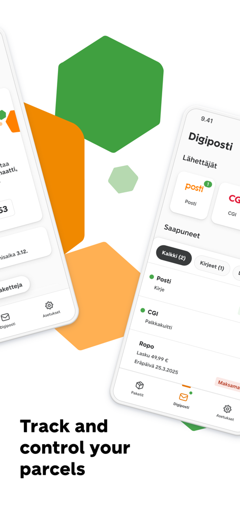 OmaPosti - OmaPosti app interface for tracking parcels and managing digital mail