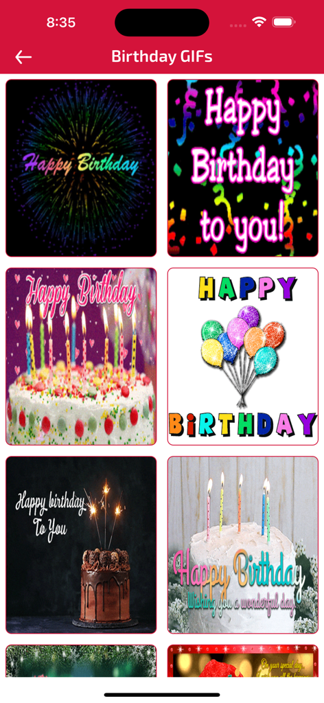 Birthday Wishes & Cards - Une galerie de GIFs colorés animés pour joyeux anniversaire avec des gâteaux, des ballons et des feux d'artifice