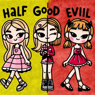 girls who's half good half evil