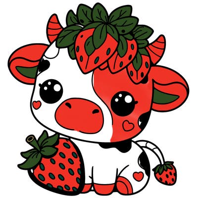 cute strawberry cow
