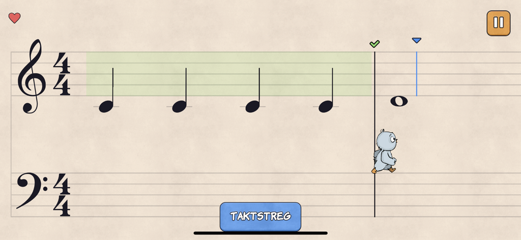 ozzy.games - Cartoon owl character navigating a musical staff with notes in the ozzy.games educational app