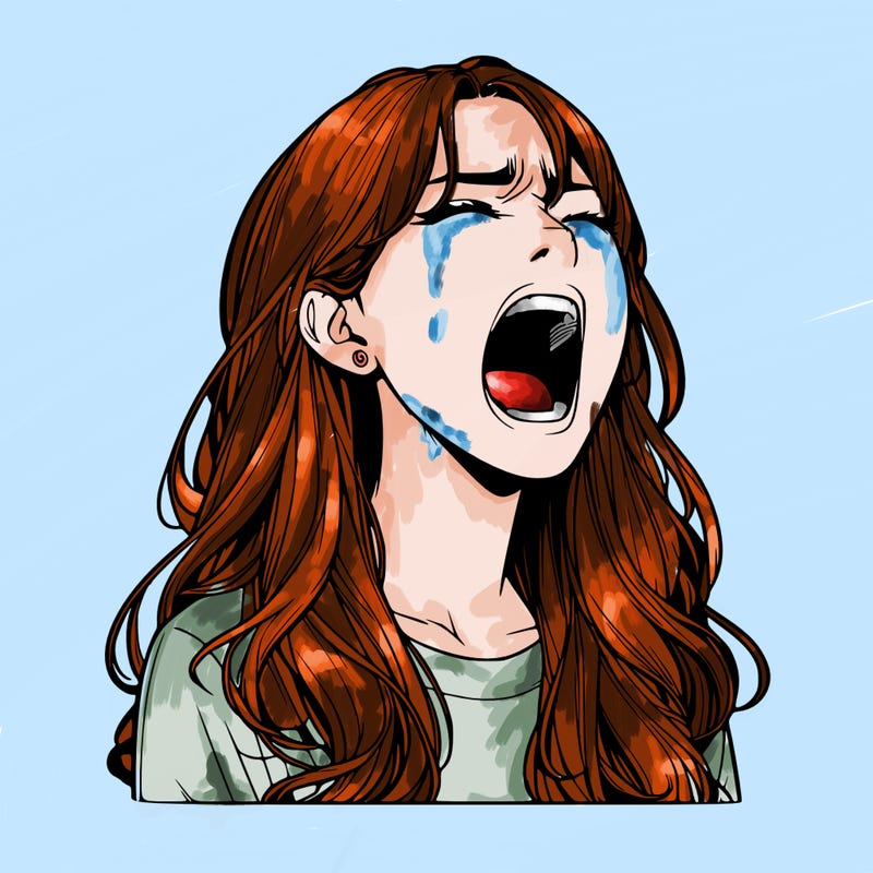 screaming realistic, girl