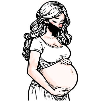 woman heavily pregnant realistic