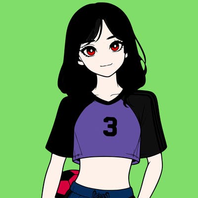 realistic girl wearing soccer jersey