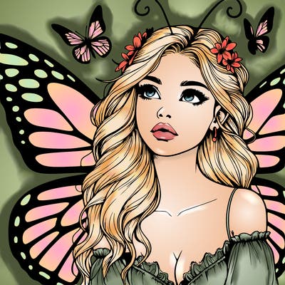 butterfly fairy realistic girl