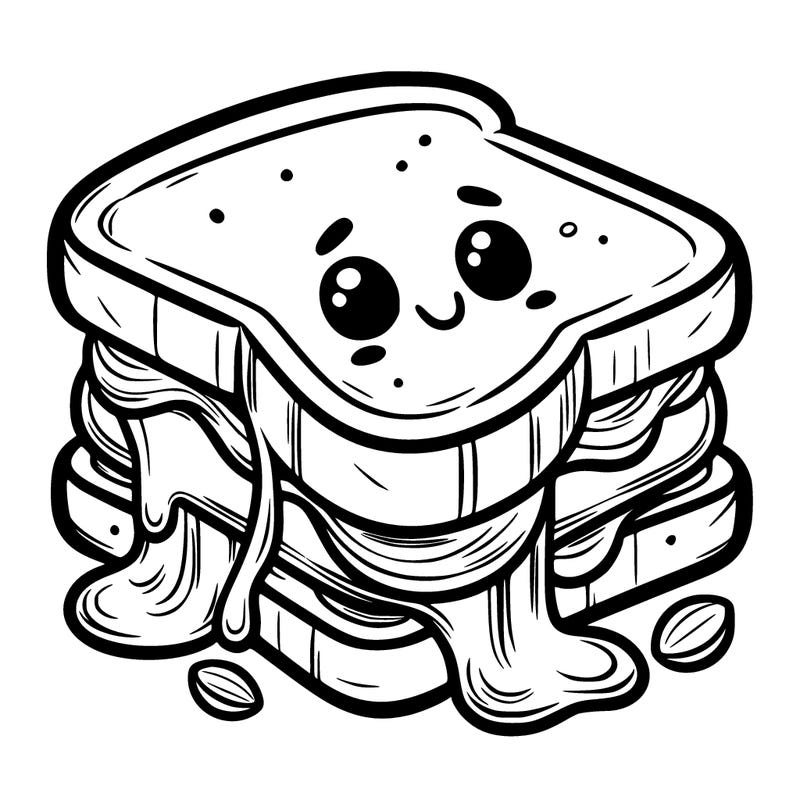 jelly sandwich with peanut butter dripping