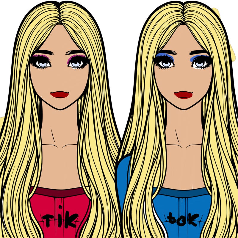 realistic twins with a really long hair