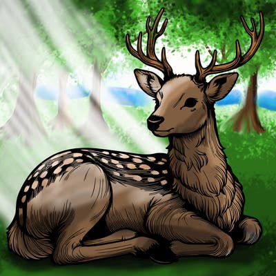 realistic deer with antlers