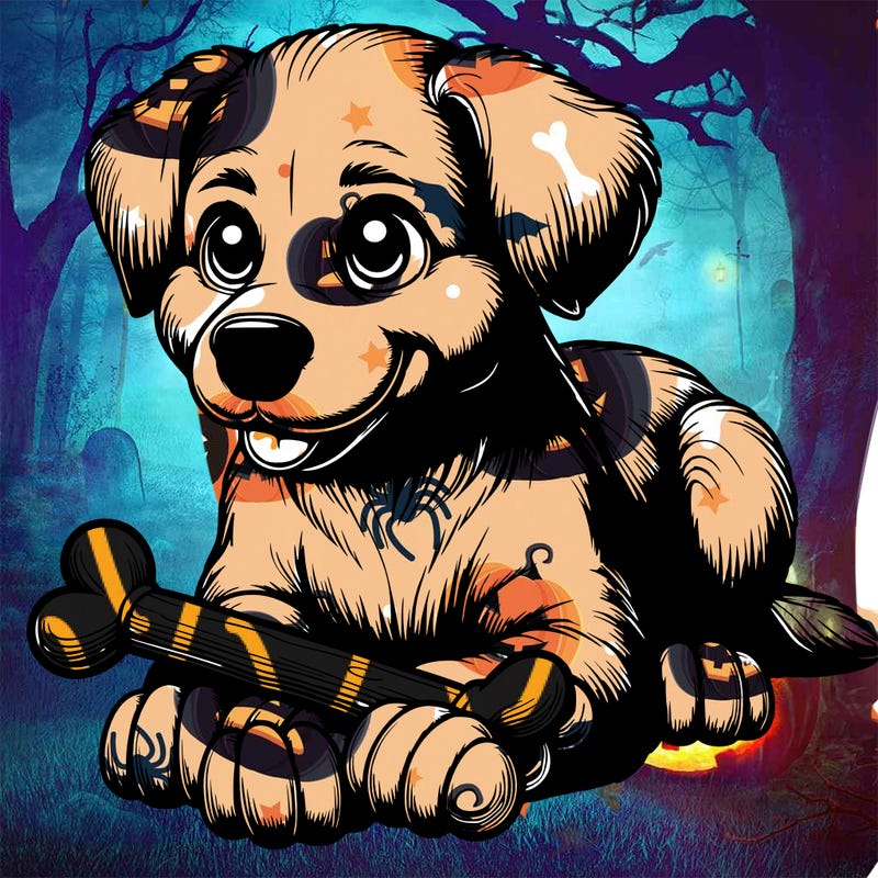 realistic dog whith chew toy