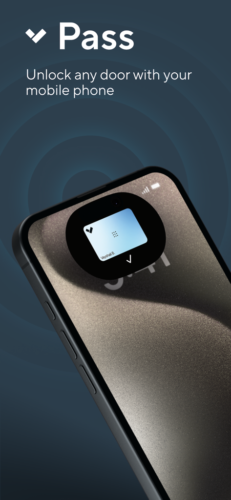 Verkada Pass app on a smartphone screen illustrating mobile door unlocking capabilities