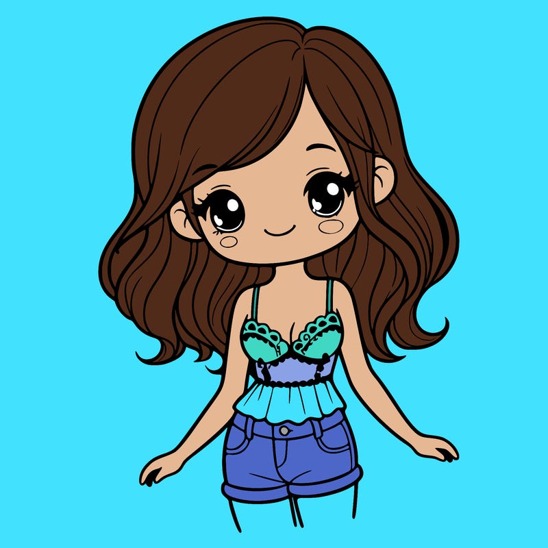 a cute girl with a beautiful tank top