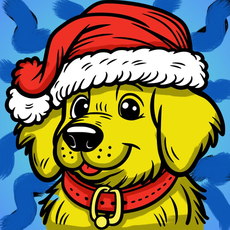 dog with santa hat