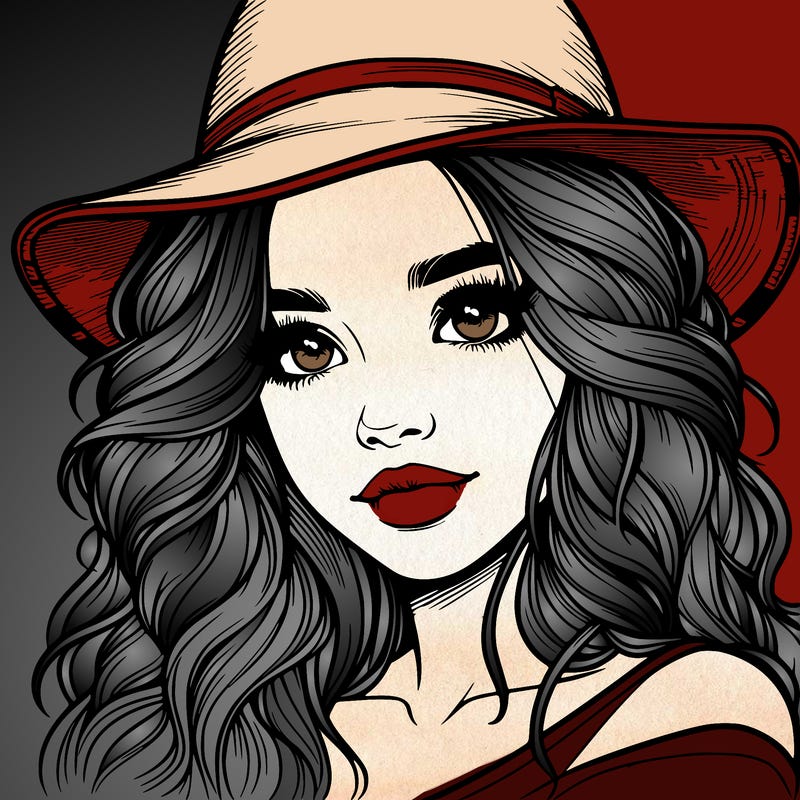 realistic girl with hat