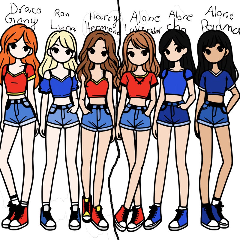 a group of girls wearing crop tops and shorts