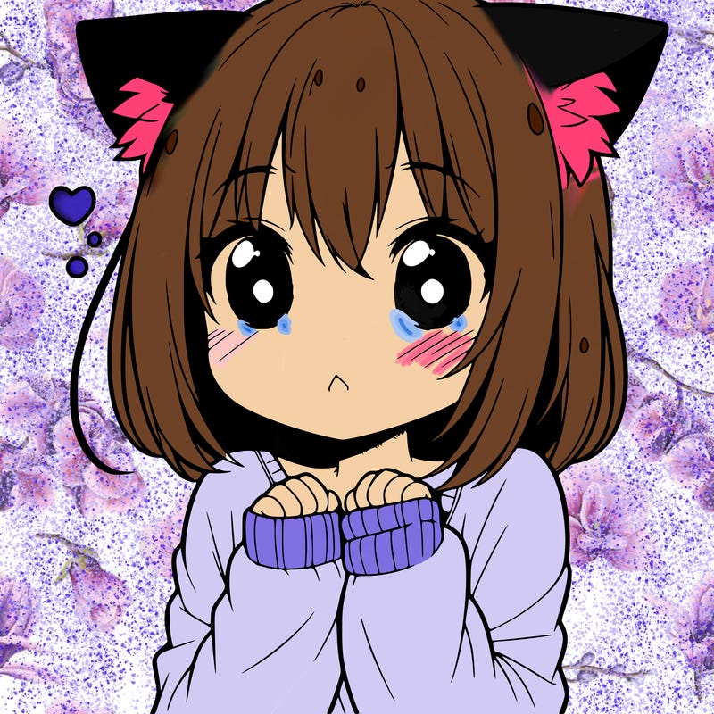shy anime catgirl