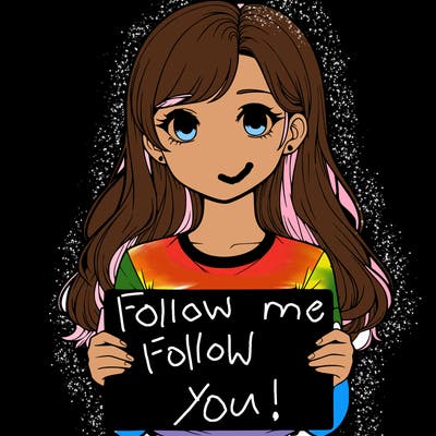 realistic girl holding a sign