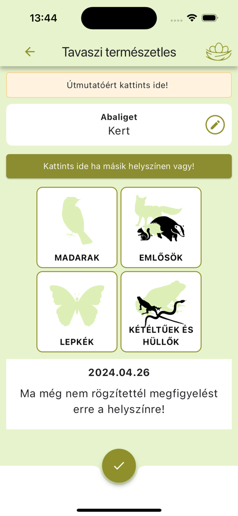 Turdus - Turdus mobile app interface showing categories for reporting birds mammals butterflies and reptiles