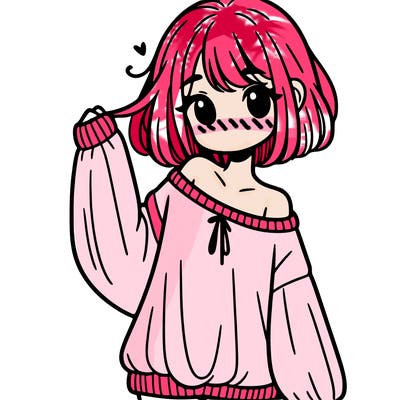 girl in baggy sweater hanging off her shoulder