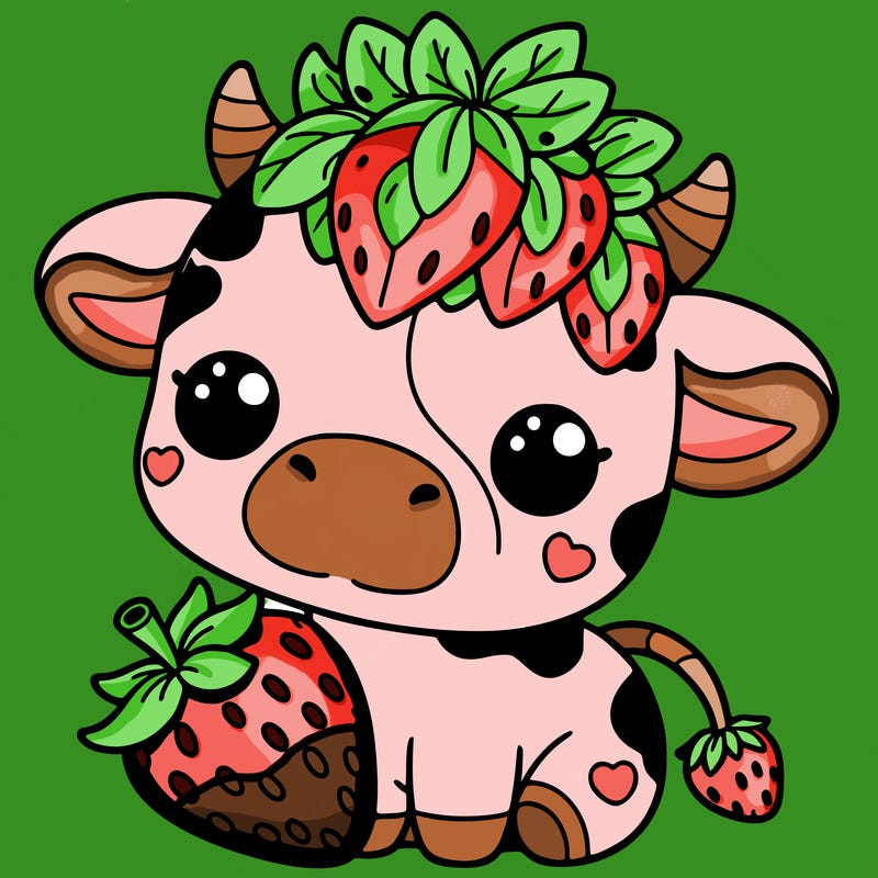cute strawberry cow