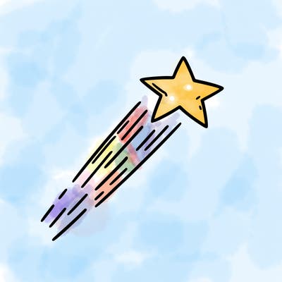 a shooting star in the sky