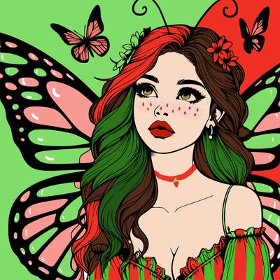 butterfly fairy realistic girl