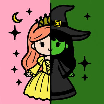 split princess and witch