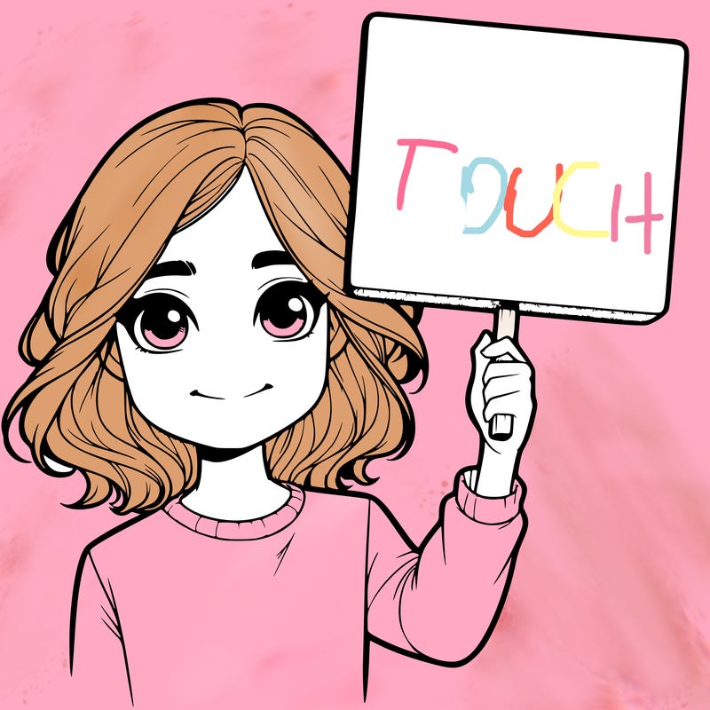 realistic girl holding up a sign