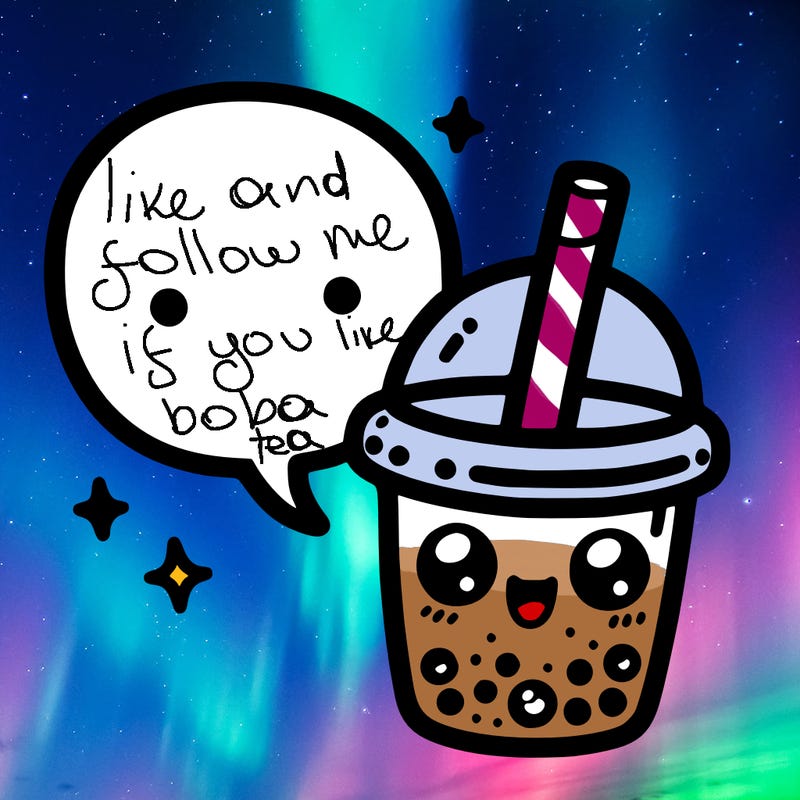 bubble tea with speech bubble