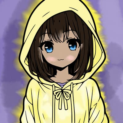 anime girl in a hoodie, long sleeved