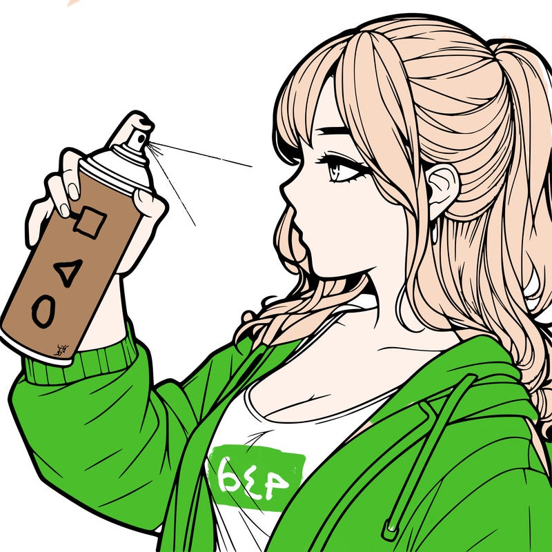 a realistic girl spray, painting