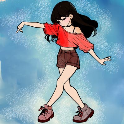 realistic girl danceing