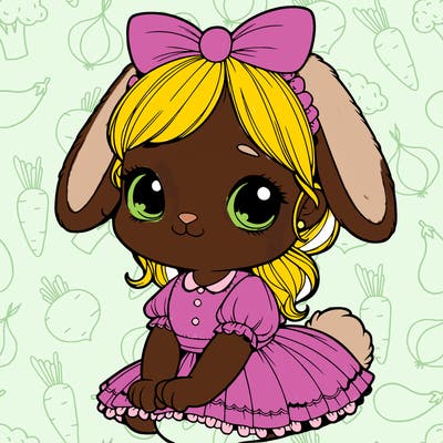 cute easter bunny girl realistic