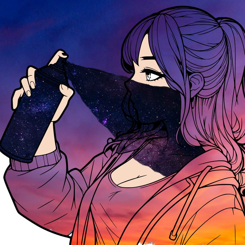 a realistic girl spray, painting