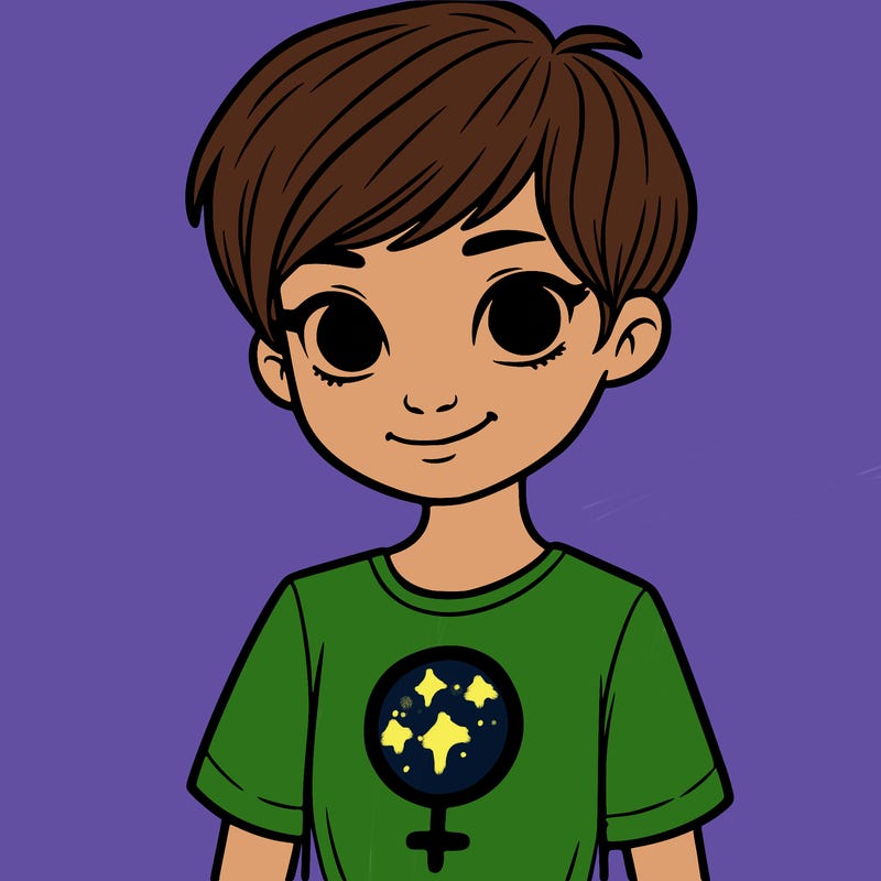 girl with pixie cut and feminist shirt